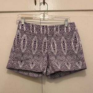 New York & Company High Waist Purple Patterned Shorts